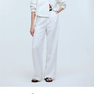 Everlane Harlow Pants in White Linen, size 00